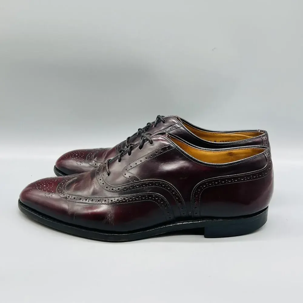 Johnston & Murphy Shoes Mens 9.5 Red Leather Limited Collection Wingtip Dress